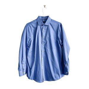 Tommy Hilfiger Mens Dress Shirt Regular Fit Button Down Long Sleeve Blue Large